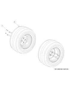 Wheel Assembly Diagram and Parts List for Z-FORCE60 53AA5BBJ-53AA5BBJ710 Cub Cadet Lawn Tractor